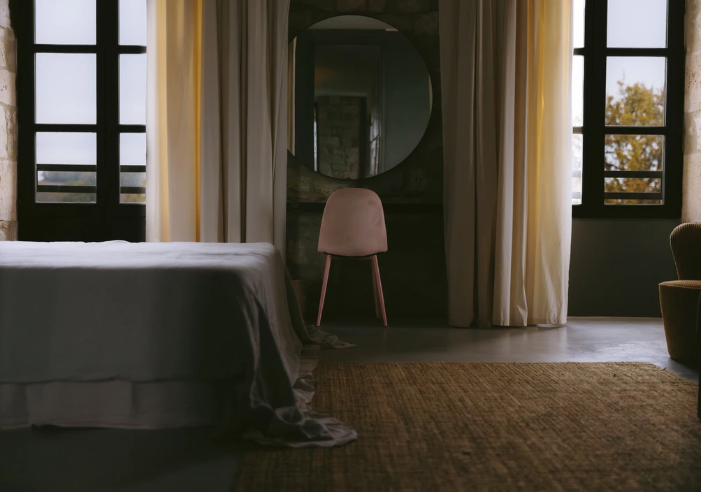 The bedrooms at Chateau Engalin