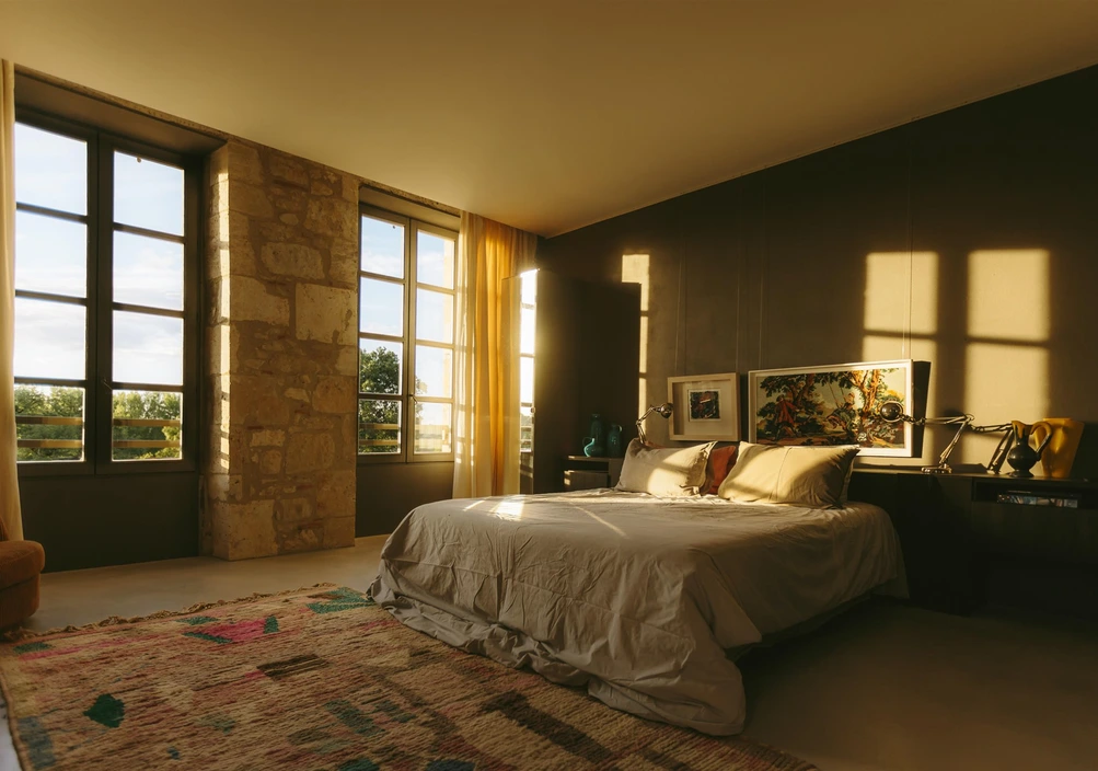 The bedrooms at Chateau Engalin