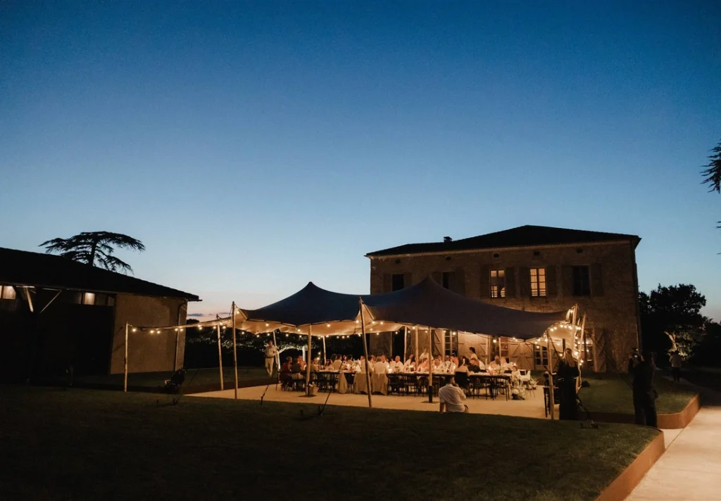 The courtyard & bedouin tent at Chateau Engalin