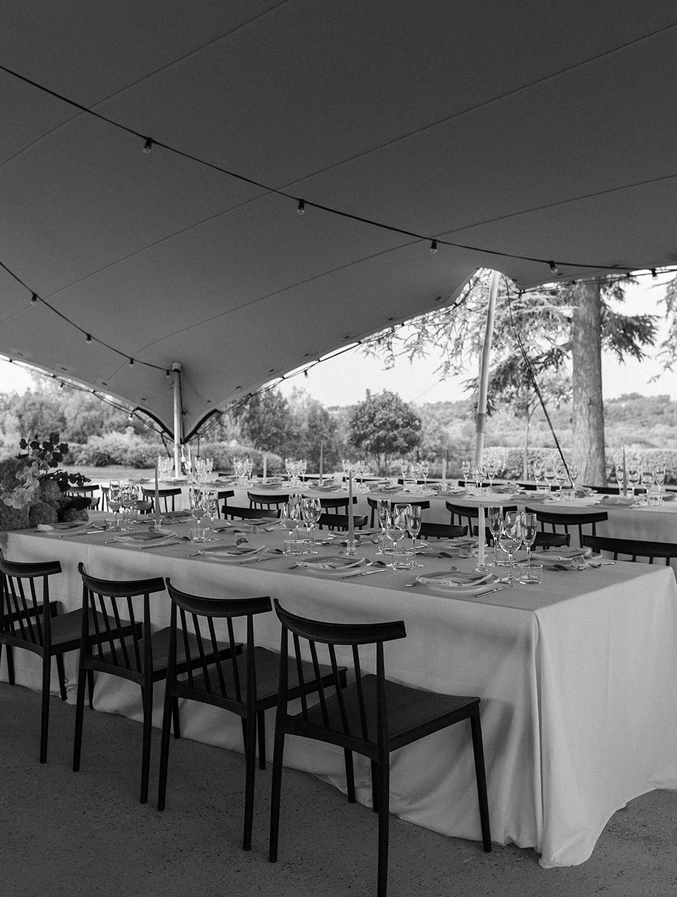 The courtyard & bedouin tent at Chateau Engalin