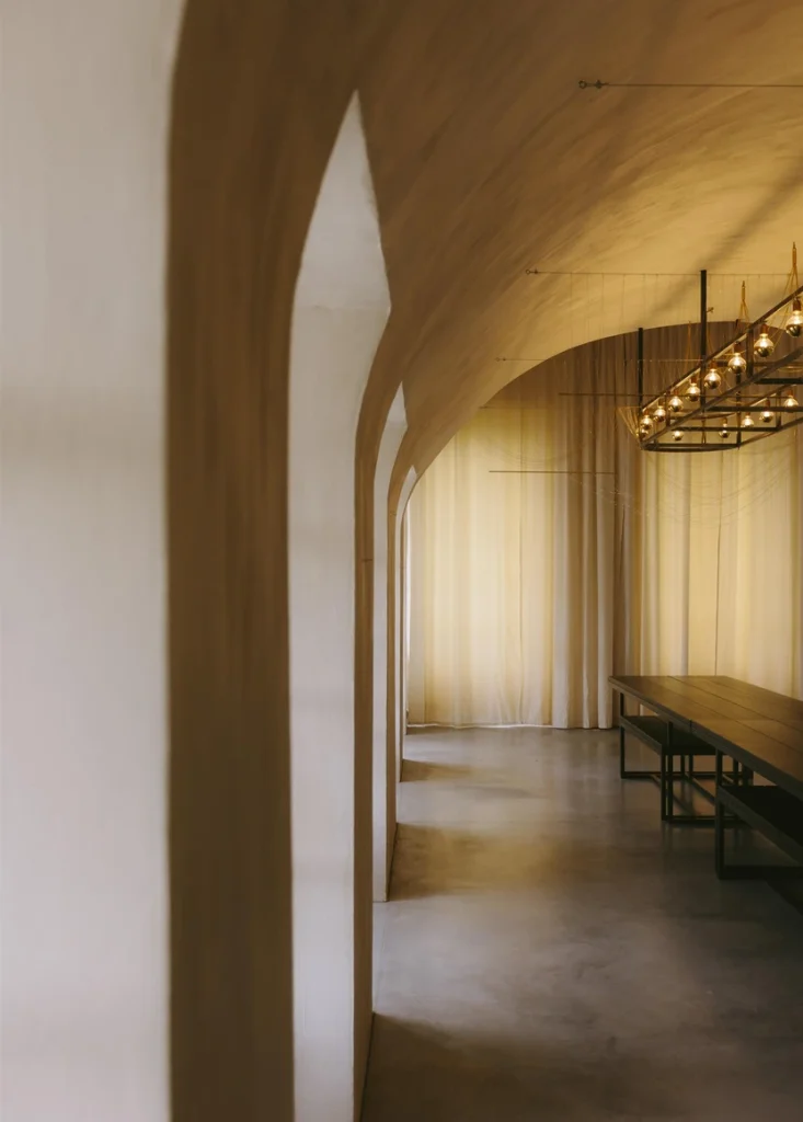 The vaulted room at Chateau Engalin