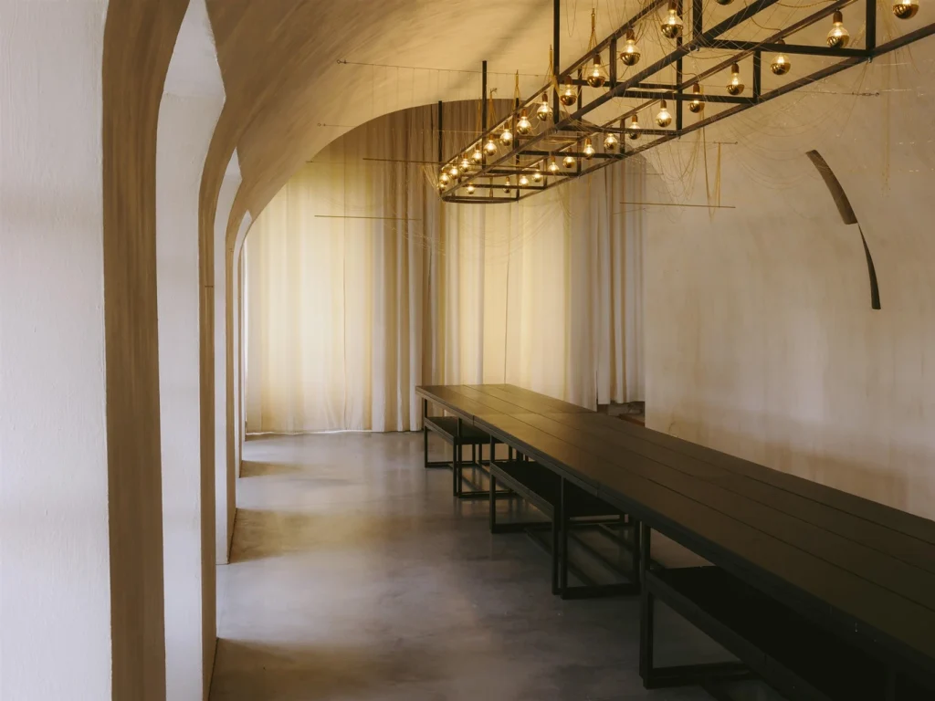 The vaulted room at Chateau Engalin